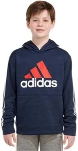 NEW Boy's Adidas Blue Fleece Lined Tech Hoodie Size XLarge 18 - 20 - Picture 1 of 9
