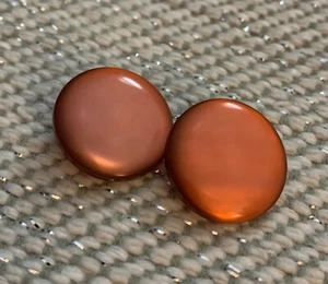 2 Rust Opaque Acrylic Smooth-Face Buttons 15/16" diameter Shank Attachment - Picture 1 of 3