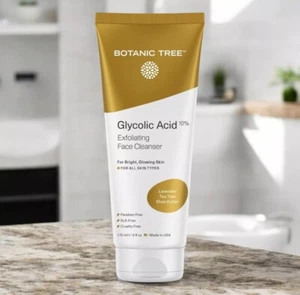 Botanic Tree Glycolic Acid Face Wash, Exfoliating Facial Cleanser and Scrub 6oz - Picture 1 of 6