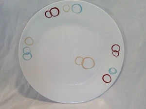 Corning Corelle CIRCLES 10 1/4" Dinner Plates Vitrelle USA Blue Maroon - Picture 1 of 4