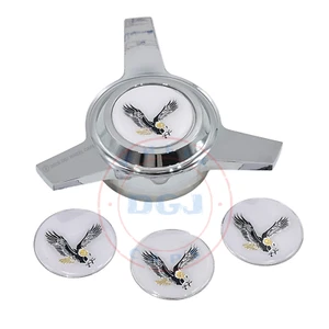 White on Chrome Plastic Eagle Lowrider Wire Wheel Chips Emblems Size 2.25 - Bild 1 von 2