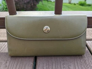 Dooney & Bourke Olive Alto Slim Continental Wallet * Smooth Leather Clutch - Picture 1 of 10
