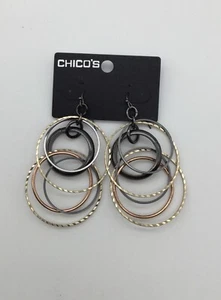 Chico’s Rose gold/ Hematite Gorgeous Earrings NEW - Picture 1 of 2