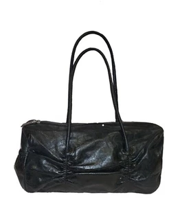 Lovely HOBO INTERNATIONAL Rouched Small Black Leather Shoulder Bag - Picture 1 of 12