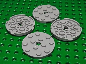 Lego Plate Round Full Circle 4x4 [60474] Bright Grey x4 - Picture 1 of 4