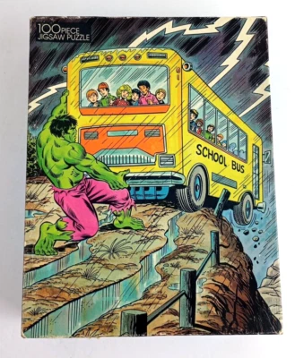 The Incredible Hulk Jigsaw Puzzle 100 Pieces 1981 NEW “School Bus” - Image 1 of 4