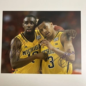 TIM HARDAWAY JR. & TREY BURKE KNICKS AUTOGRAPHED 8x10 MICHIGAN PHOTO - Bild 1 von 4