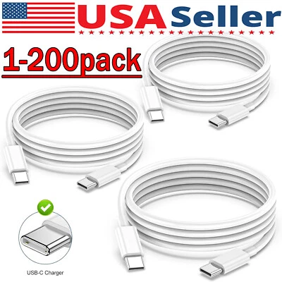 USB-C to USB C Type-C Fast Charging Data SYNC Charger Cable Cord 3/6FT LONG Lot - Image 1 of 4