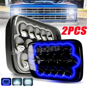 Faros LED 5x7" 7x6 pulgadas H6054 DOT Hi/Lo Azul DRL Fit Chevy K10 K20 C10 C20 - Imagen 1 de 20