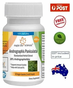 Andrographis Paniculata Extract Capsules (20% Andrographolides) - 400mg - Picture 1 of 3