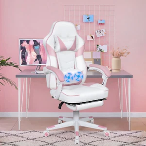 Silla Gaming Silla de Oficina Función de Masaje Altura Ajustable Silla de Escritorio 150Kg - Imagen 1 de 24