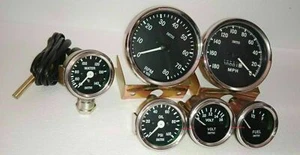 Smiths Replica 52mm-Kit- Temp-Oil Fuel Volt Gauge Speedo-Tachometer 100mm Black - Picture 1 of 6