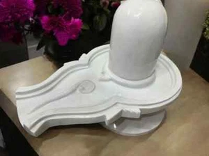 18" White Marble Shiva Lingam Natural Stone Shivling for Hindu Religious Home De - Picture 1 of 8