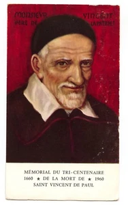 Image religieuse pieuse ancienne Saint - Vincent de Paul 1960 tri centenaire - Picture 1 of 2