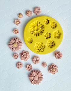 Rose Gänseblümchen Blumen Gießform Bonbonform Harz Fimo Schmuckform Resin - Bild 1 von 3
