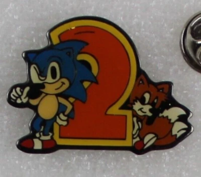 1992 SONIC THE HEDGEHOG & TAILS Lapel Pin 1.2" x 0.8" (3 x 2 cm) Sega Video Game - Image 1 of 3