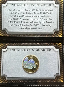 2008 Alaska Genuine U.S. Quarter Coin 24K Gold Plated Prism Hologram & Card - Picture 1 of 8