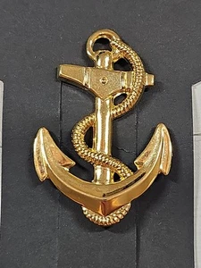 Anchor Gold Tone Lapel Hat Tie Pin - Picture 1 of 5