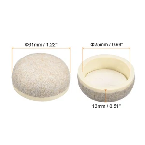 Furniture Sliders, 20Pcs 1" Formed Felt Round Sliding Pads for Carpeted (Beige) - Picture 1 of 6