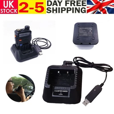 USB Walkie Talkie Charger Base Replacement Charging Station for Baofeng UV-5R - Image 1 of 4