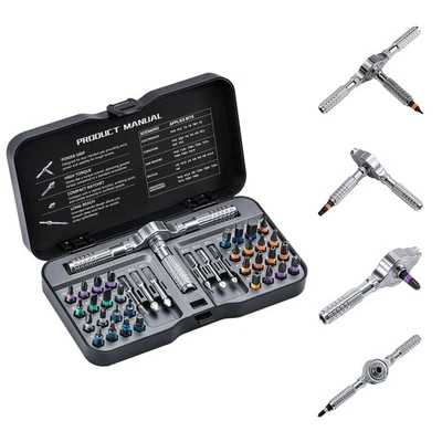 Ratchet Screwdriver Set, 40 in 1 magnetic Screwdriver sets, S2 Steel Bits, DI... - Image 1 of 4