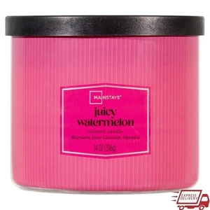 Vela perfumada de sandía jugosa de 3 mechas aromaterapia decoración del hogar regalo 14 oz primavera - Imagen 1 de 7