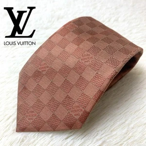 Corbata de moda para hombre LOUIS VUITTON Damier marrón seda patrón a cuadros - Imagen 1 de 7