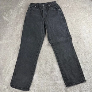 Black Wrangler Denim Jeans Size 14 Reg H733-019 Utility Workwear Country Western - Picture 1 of 4