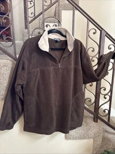 Sudadera polar Benzene para hombre talla L beige/marrón 1/4 cremallera manga larga pulóver - Imagen 1 de 6