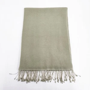 PASHMINA Plain large scarf stole khaki 5-1123T◎ - Picture 1 of 4