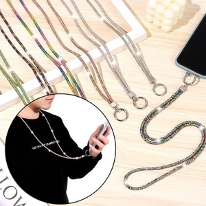 Bling Rhinestone Phone Lanyard Crystal Anti-lost Rope Hanging Cord Chain Straps - Photo 1 sur 26