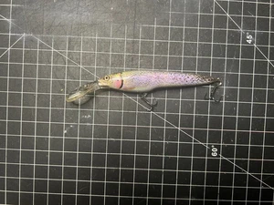 Señuelo de pesca vintage patrón de trucha de plástico 5,25 pulgadas de largo - Imagen 1 de 7