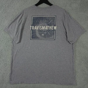 Travis Mathew Shirt Mens XXL 2XL Gray Blue Smooth Sailing Golf Crew Neck Tee - Picture 1 of 9