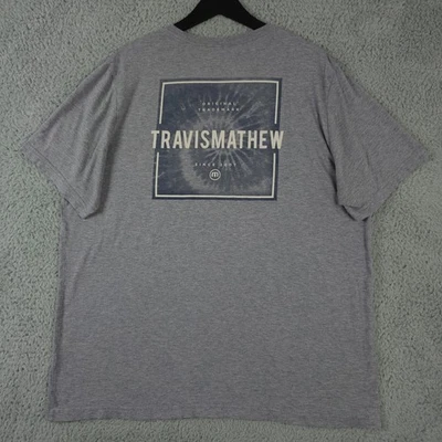 Travis Mathew Shirt Mens XXL 2XL Gray Blue Smooth Sailing Golf Crew Neck Tee - Image 1 of 4