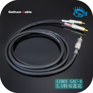3.5mm Auriculares Enchufe a Doble RCA Analógico Audio Hifi Señal Fiebre Cable Gotham - Imagen 1 de 6