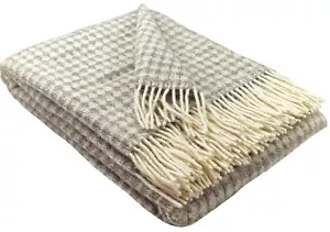 SALE! Wolldecke 100% Schurwolle Wohndecke Decke 140 x 200cm Taupe - Bild 1 von 2