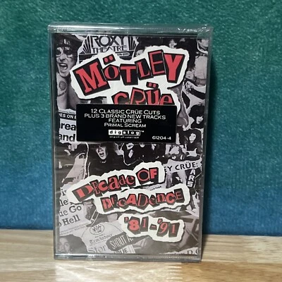 Motley Crue Decade of Decadence W/Hype Cassette Tape 1991 Greatest Hits ‘81-‘91 - Image 1 of 4