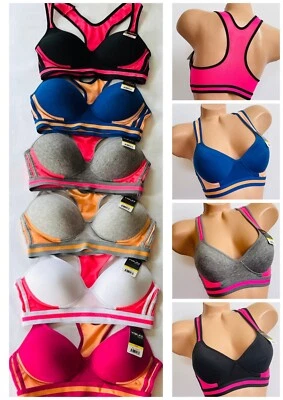 6 PACK Women Sports Bra High Impact Wireless RACER BACK Comfort Workout Yoga 32B - Image 1 of 4