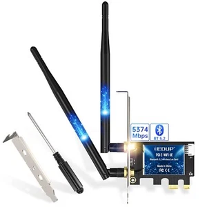 PCIe WiFi 6E Card Bluetooth 5.2 AX 5400 Mbps AX210 Tri-Band 6Ghz/5.8GHz/2.4GH... - Picture 1 of 8