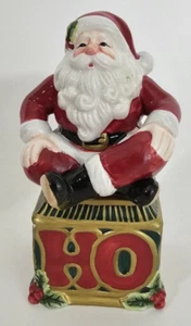 Fitz and Floyd Keramik Ho! Ho! Ho! Weihnachtsmann und Geschenk Salz Pfefferstreuer 2003 - Bild 1 von 11