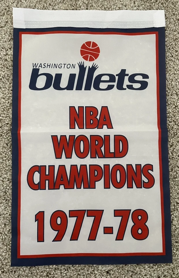 Washington Bullets NBA World Champions Banner/Flag 1977-1978 18.5” x 12” - Image 1 of 1