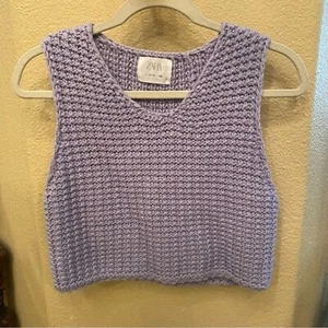 ZARA Girls Light Lavender Knit Vest Size 11-12 Years - Picture 1 of 6