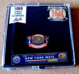 1969 NY Mets World Series Champions 3 pin set Commemorative FREE SHIP 45486 - Picture 1 of 8