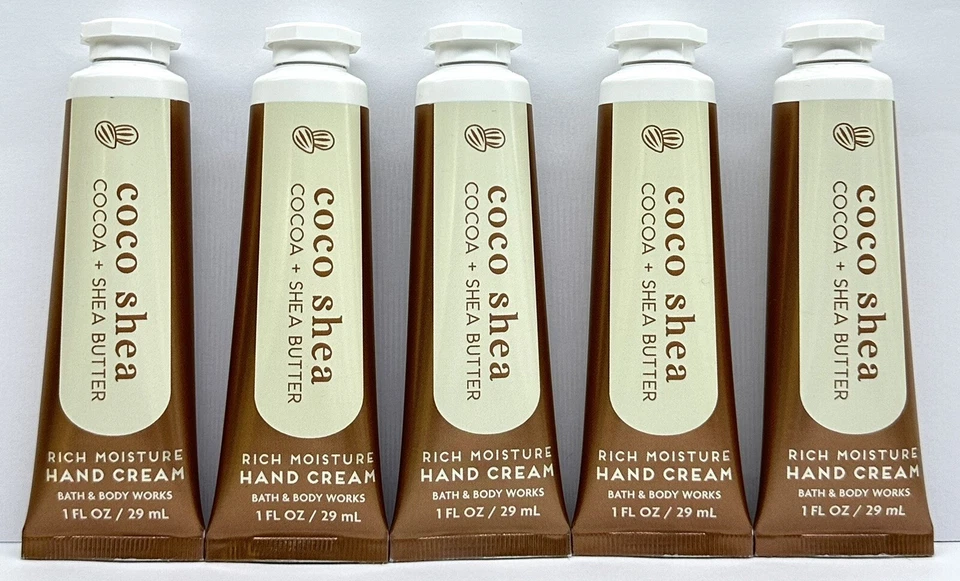 NEW 5 BATH & BODY WORKS COCO SHEA COCOA + SHEA BUTTER HAND CREAM 1 FL OZ - Image 1 of 1