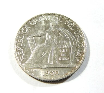 Uruguay 1930 Silver 20 Centesimos UNC - Image 1 of 2