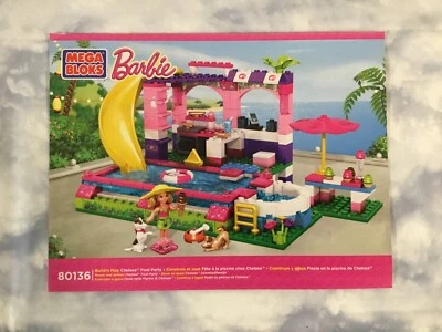 :-) Mega Bloks Barbie Build'n Play Chelsea Pool Party 80136 SOLO MANUAL :-) Foto 1 de 4