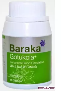 Baraka Gotu Kola Plus Centella asiatica & Black seed 60caps - Picture 1 of 2