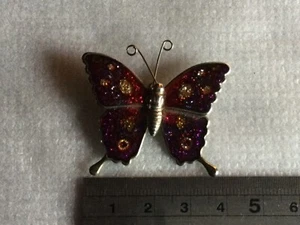 Vintage goldtone glitter wing butterfly Brooch - Picture 1 of 3