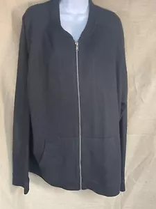 Nordstrom Tienda Para Hombres Negro Largo Cremallera Manga Larga XL Lana Nylon Mezcla Rayón - Imagen 1 de 16
