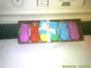 BETHANY LOWE-EASTER-PEEPS BUNNY ORNAMENTS-SET.6-NEW 2022 - Picture 1 of 1